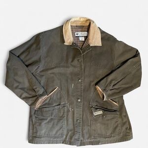 Columbia Men's Dark Green Field Jacket with Tan Collar